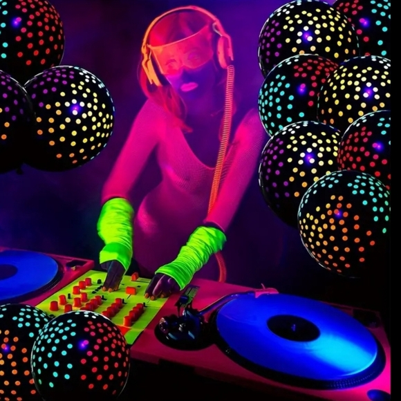20pcs Neon Glow Balloons - Party Decorations Balloons, Dots Design - Picture 5 of 5